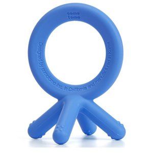 Comotomo Silicone Baby Teether Blue, 1.75x1.75x3 Inch Pack of 1